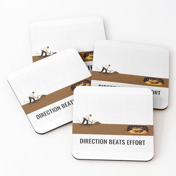 Item preview, Direction Beats Effort - Work Smarter Minimal Illustration designed and sold by PixelHaven2000.