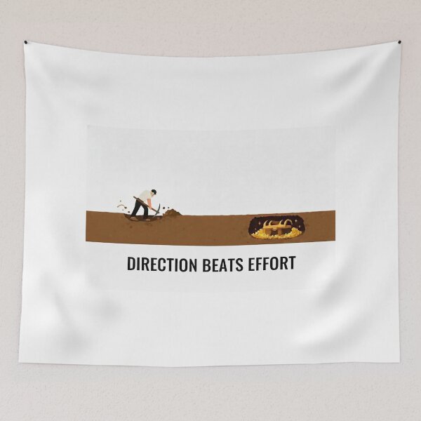 Item preview, Direction Beats Effort - Work Smarter Minimal Illustration designed and sold by PixelHaven2000.