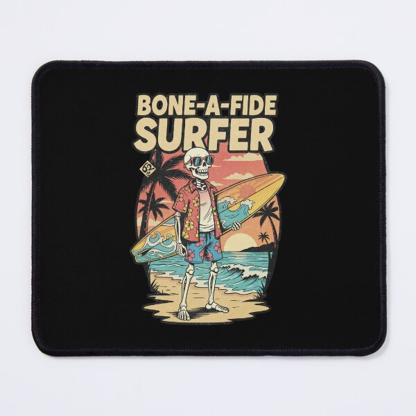 Item preview, Bone-A-Fide Surfer Skeleton Retro Beach Sunset designed and sold by tollaru.