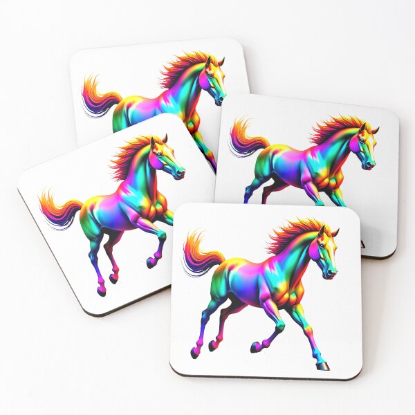 Item preview, Vibrant Rainbow Horse – Colorful Majestic Fantasy Animal Art designed and sold by RBToper.