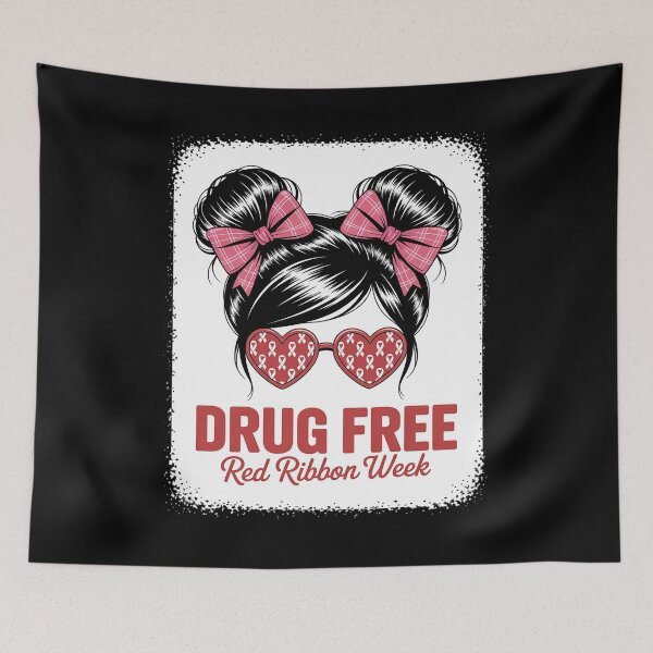 Item preview, Drug Free Bleached Messy Run Red Ribbon Week Awareness designed and sold by Rrettgison.