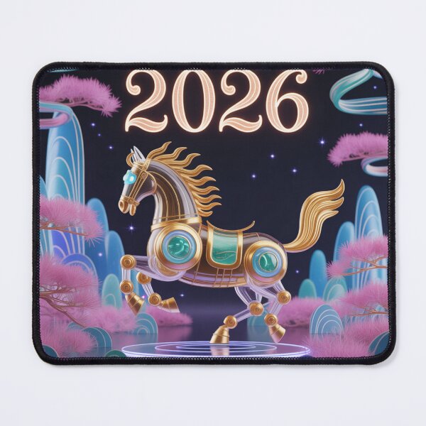 Item preview, New Year 2026 Futuristic Horse Art – Cyberpunk Zodiac Horse Illustration designed and sold by A1MarketDesigne.