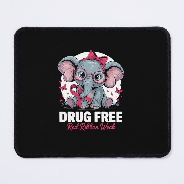 Item preview, Drug Free Red Ribbon Week Awareness Elephant Butterflies designed and sold by Rrettgison.