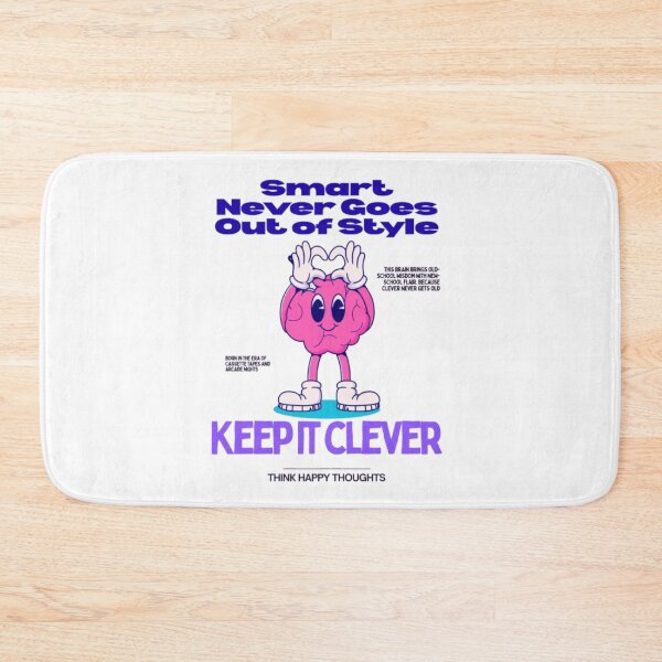 Item preview, Keep It Clever – Smart Brain Cartoon Motivational Quote Illustration designed and sold by GloboStyle Design .