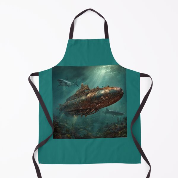 Item preview, Art Nouveau Submarine in Shark-Infested Waters designed and sold by Tridentulus.