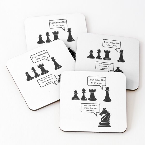 Item preview, Horse mocking queen for her movement limitation on chess board designed and sold by Lucky Arts With Love.