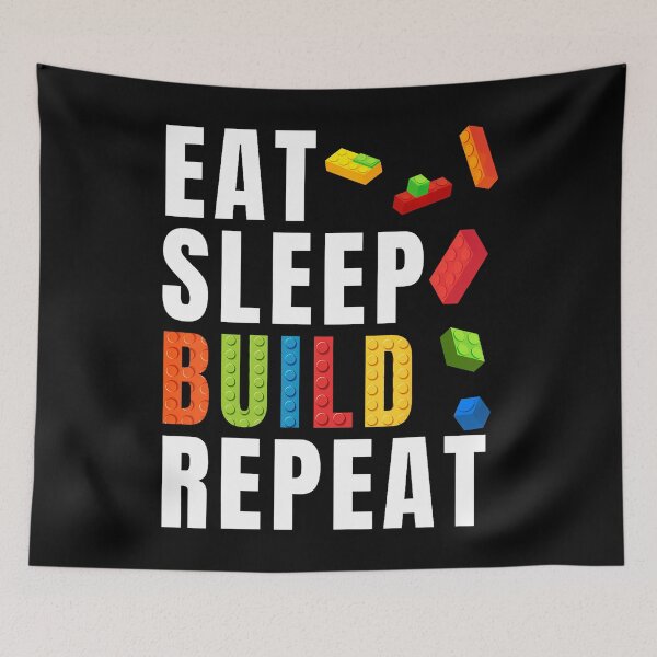 Item preview, Brick Builder Eat Sleep Repeat Master Builder designed and sold by heupelipocko.