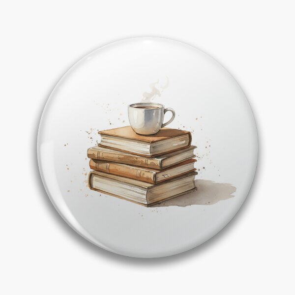 Item preview, Cozy Hygge Watercolor Book Stack and Tea designed and sold by HoruxDesign.
