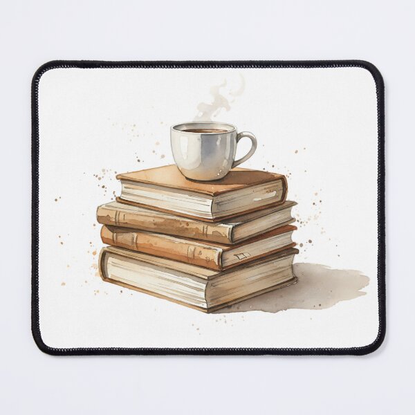 Item preview, Cozy Hygge Watercolor Book Stack and Tea designed and sold by HoruxDesign.