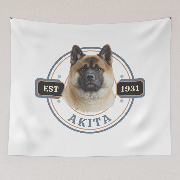 Artikelvorschau, Akita – Emblem einer klassischen japanischen Hunderasse – Vintage-Design entworfen und verkauft von TheFlannelDog.