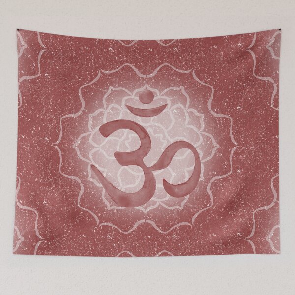 Item preview, OM Mandala Dark Watercolor Bija - Ruby designed and sold by Irene Estelle.