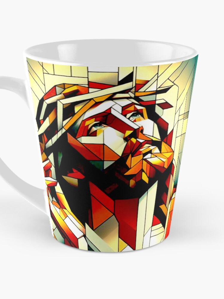 Thumbnail 3 of 4, Coffee Mug, Jesus Abstract Portrait designed and sold by ViaARTfactory.