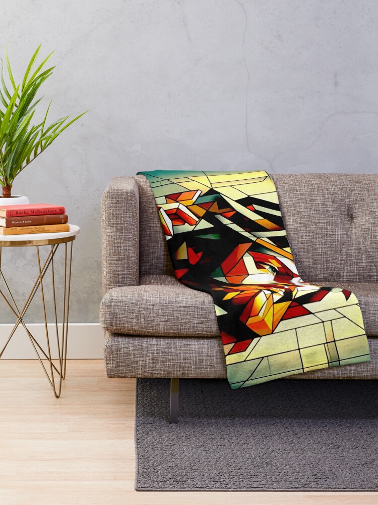 Thumbnail 2 of 6, Throw Blanket, Jesus Abstract Portrait designed and sold by ViaARTfactory.