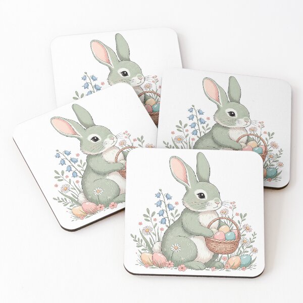 Item preview, Cottagecore Easter Bunny with Basket Cute Spring designed and sold by SholoStudio.