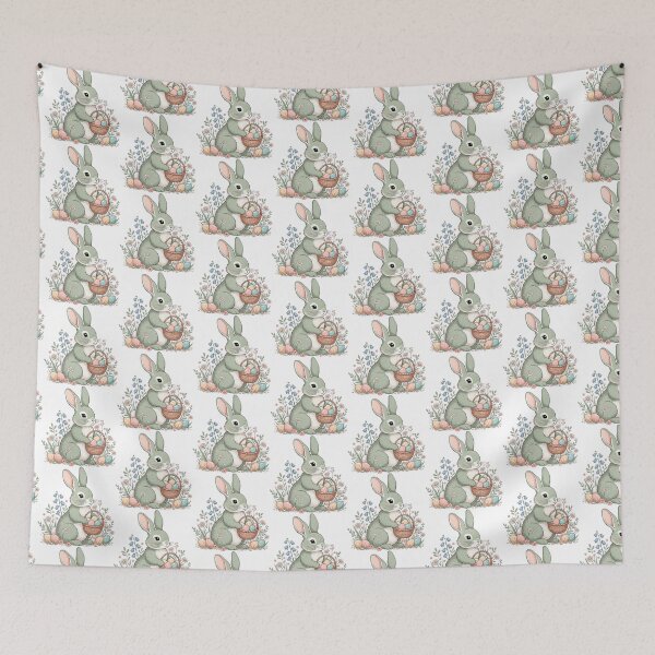 Item preview, Cottagecore Easter Bunny with Basket Cute Spring designed and sold by SholoStudio.