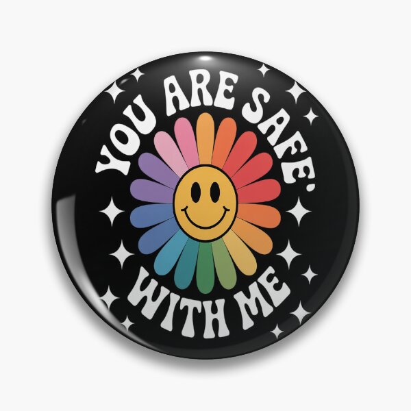 Item preview, You Are Safe With Me You’re Safe LGBTQ Pride Ally Smile Face designed and sold by orlodrake.
