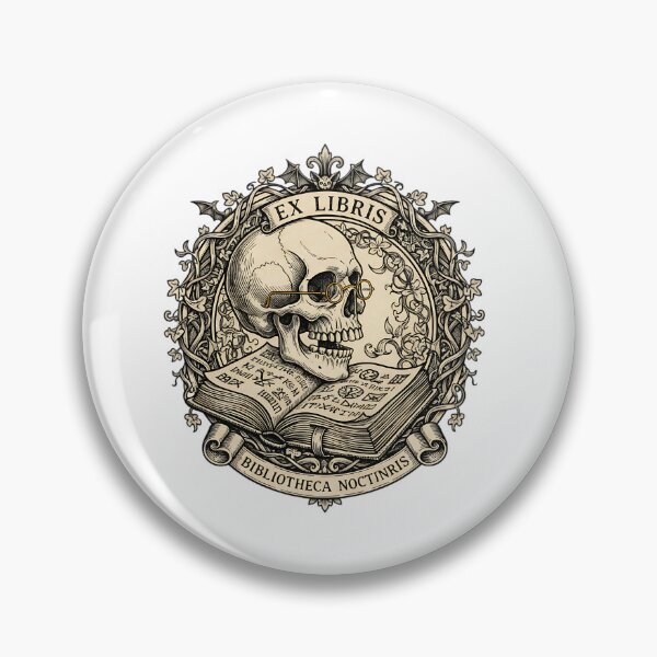 Item preview, Vintage Skull Ex Libris Bookplate Dark Academia designed and sold by HoruxDesign.