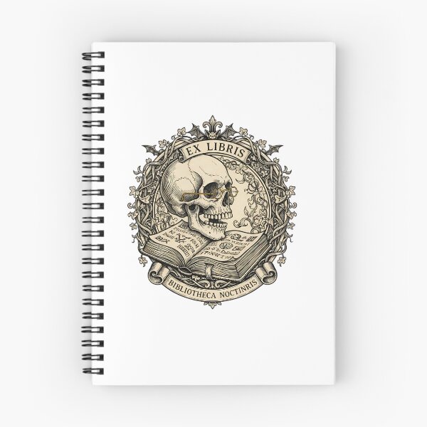 Item preview, Vintage Skull Ex Libris Bookplate Dark Academia designed and sold by HoruxDesign.