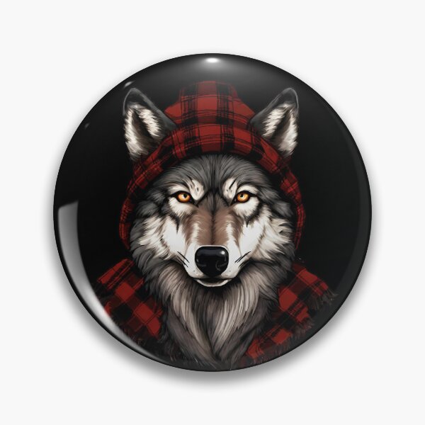 Item preview, Timber Wolf In Plaid  designed and sold by TheFlannelDog.