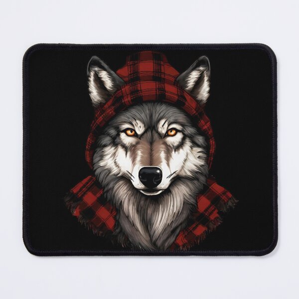 Item preview, Timber Wolf In Plaid  designed and sold by TheFlannelDog.