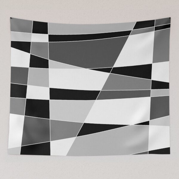 Item preview, Mid Century Modern Skewed Color Blocks - Gray, Black and White designed and sold by Elsy's Art.