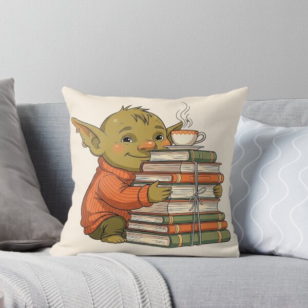 Item preview, Cozy Goblin Bookworm with Tea designed and sold by SholoStudio.