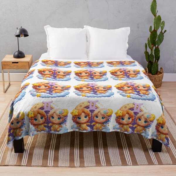 Item preview, Gemini Twin Babies Zodiac Nursery Art designed and sold by LunaPixelStudio.