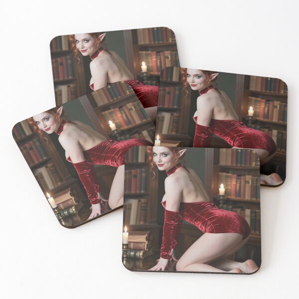 Item preview, Fortana Redhead elf in red velvet in library designed and sold by CathryneDelamort.