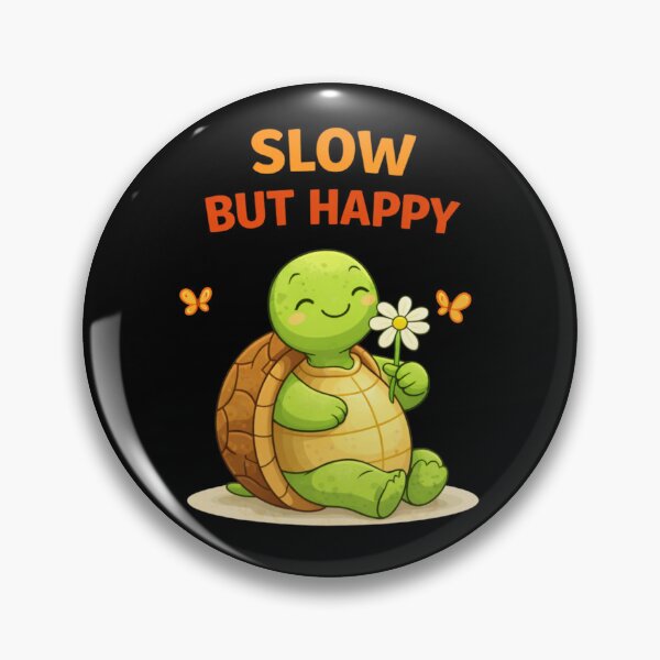 Item preview, Slow But Happy Cute Turtle Pun designed and sold by Papier Atelier Art.