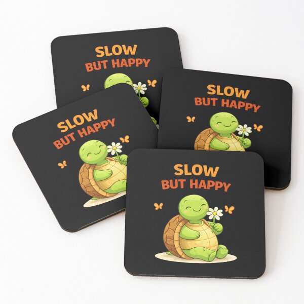 Item preview, Slow But Happy Cute Turtle Pun designed and sold by Papier Atelier Art.