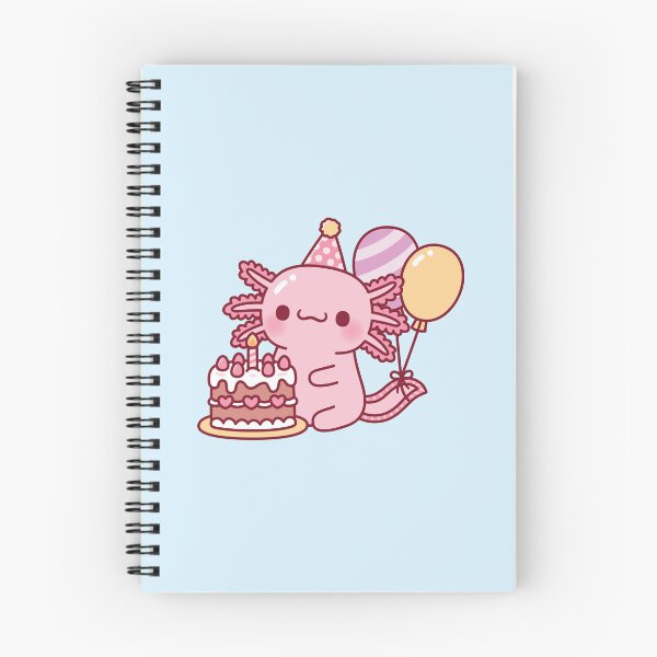 Item preview, Cute Axolotl With Birthday Cake and Balloons designed and sold by rustydoodle.