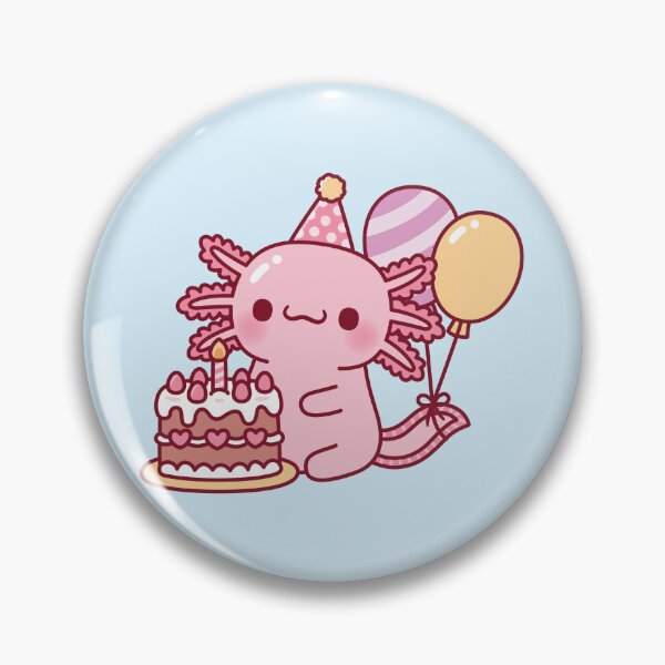 Item preview, Cute Axolotl With Birthday Cake and Balloons designed and sold by rustydoodle.