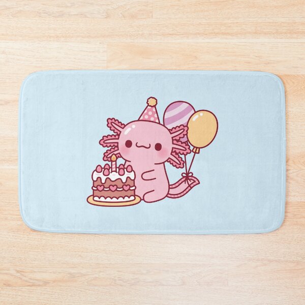 Item preview, Cute Axolotl With Birthday Cake and Balloons designed and sold by rustydoodle.