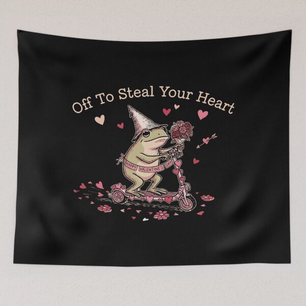 Item preview, Off To Steal Your Heart Funny Frog Valentines designed and sold by stanton88.