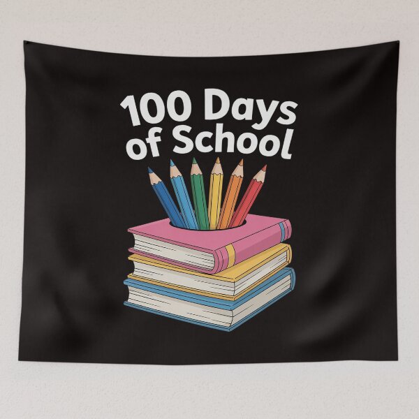 Item preview, 100 Days of School Books and Pencils Colorful designed and sold by cherylbartlett.