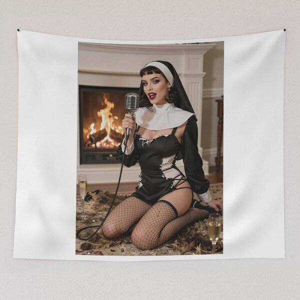 Item preview, Una monja canta auldlangsyne junto a la chimenea designed and sold by CathryneDelamort.