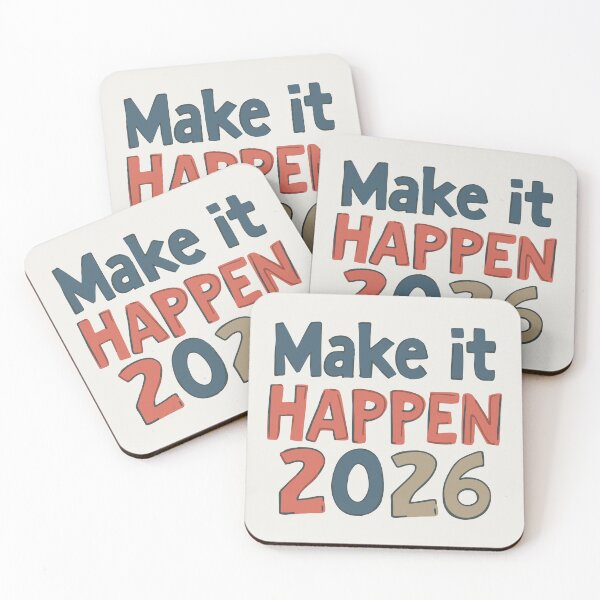 Item preview, Make It Happen 2026 Motivational Quote designed and sold by DavidTeeStudio.