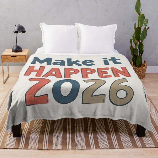 Item preview, Make It Happen 2026 Motivational Quote designed and sold by DavidTeeStudio.