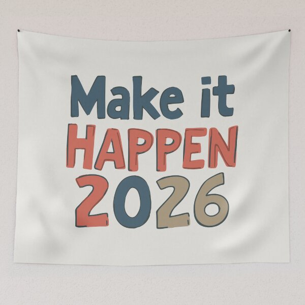 Item preview, Make It Happen 2026 Motivational Quote designed and sold by DavidTeeStudio.