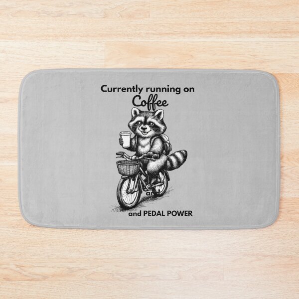 Item preview, Funny Cute Raccoon with Coffee and Riding a Bicycle Coffee Lovers Gifts  designed and sold by BeautifulH.