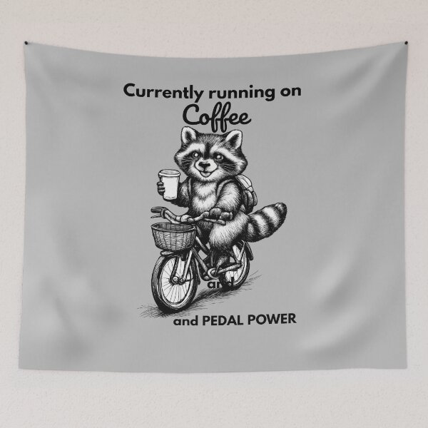Item preview, Funny Cute Raccoon with Coffee and Riding a Bicycle Coffee Lovers Gifts  designed and sold by BeautifulH.