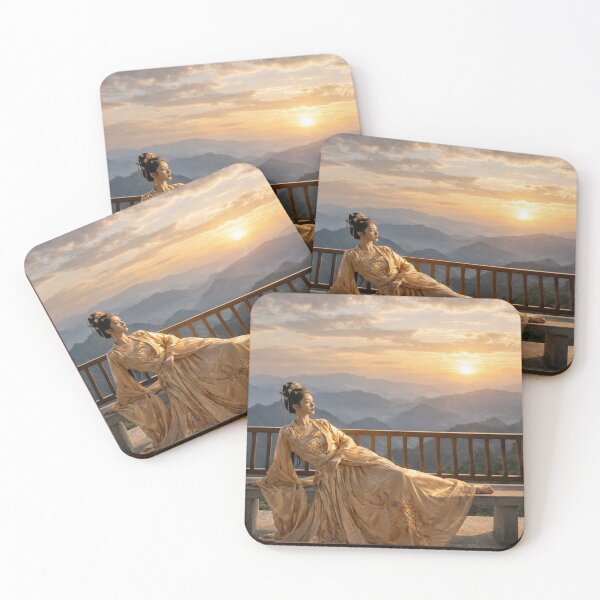 Item preview, Golden Hanfu Princess Reclining at Sunset designed and sold by ASMRUniverse.