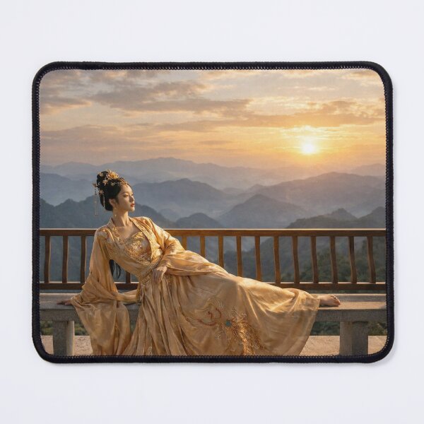 Item preview, Golden Hanfu Princess Reclining at Sunset designed and sold by ASMRUniverse.