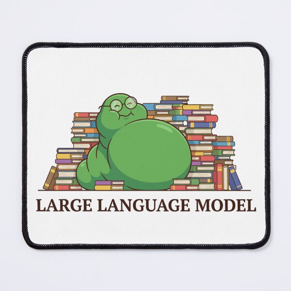 Artikelvorschau, Großes Sprachmodell | Lustiges KI-Wurm-Design zum Bücherlesen entworfen und verkauft von CreativeHymms.