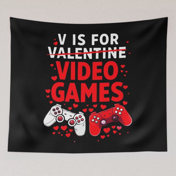 Item preview, V Is For Video Games Funny Valentines Gamer Men Kids Boy designed and sold by stanton88.