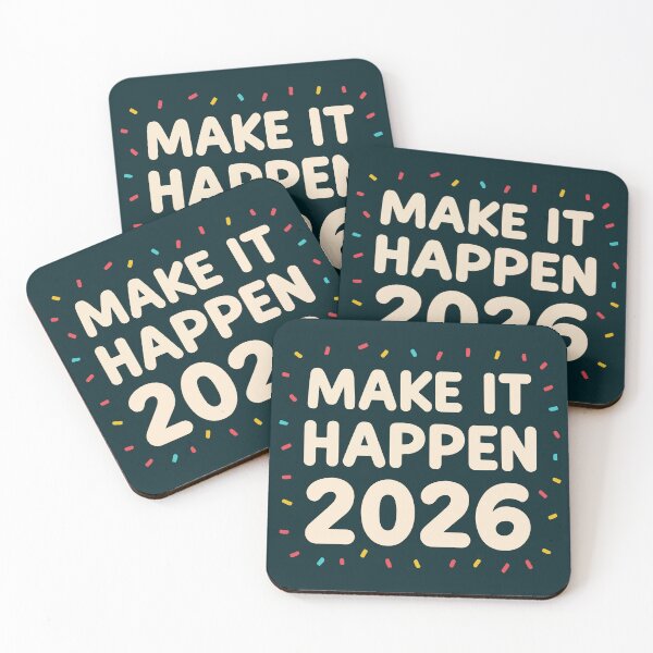 Item preview, Make It Happen 2026 Confetti Motivation designed and sold by DavidTeeStudio.