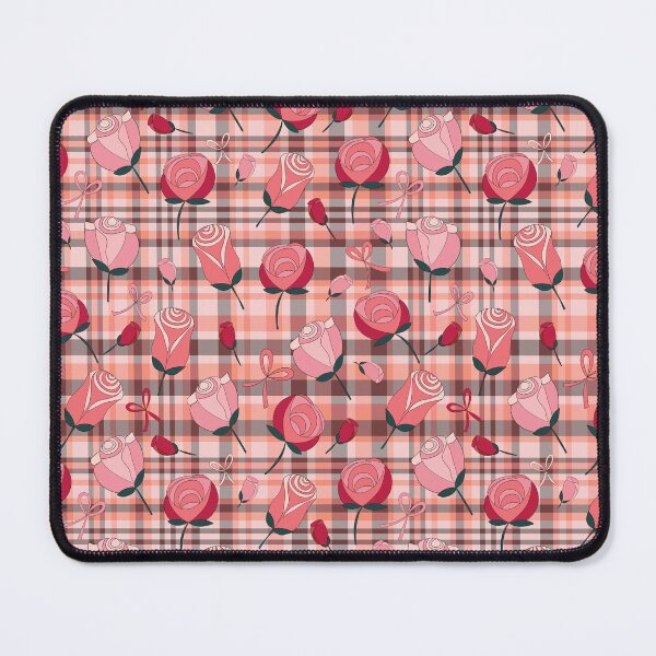 Item preview, Rose and Plaid Grandmillenial Pattern Clash - Peach Tones designed and sold by KizzyW.