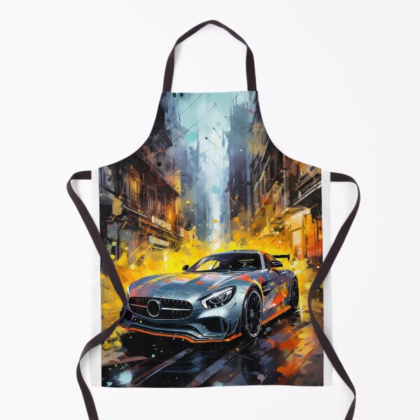 Item preview, Track‑focused silver coupe exploding through neon city spray designed and sold by RevUpDesign.