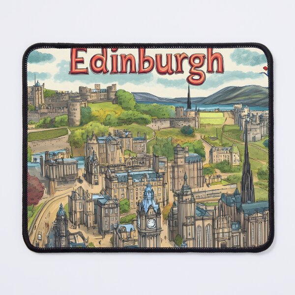 Item preview, Colorful Illustrated Map of Edinburgh  Landmarks  designed and sold by Artessie.