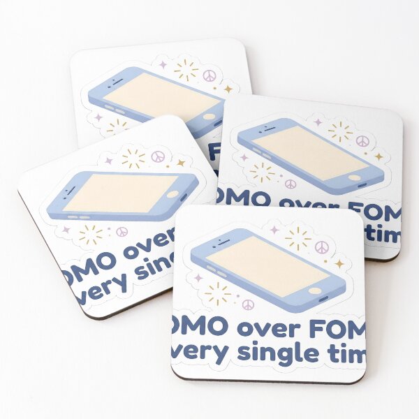 Item preview, JOMO Over FOMO Every Single Time – Aesthetic Quote Sticker designed and sold by MukuMint.